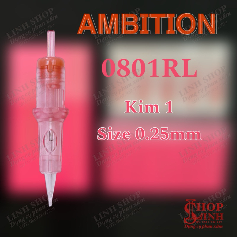 (1 cái) Kim Ambition Hồng, kim xăm Ambition, Kim đạn siêu bén dùng cho máy pen Linh Shop...