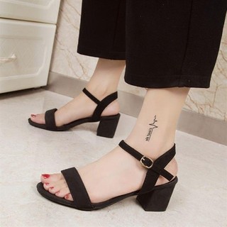 Giày cao gót windy quai ngang chất da mờ hở gót cao 3p cg-0146