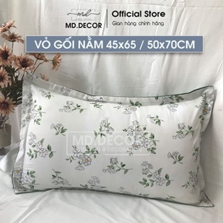 Vỏ gối nằm 45x65cm hoặc 50x70cm MD.DECOR - Bedding vải cotton poly nhiều họa tiết hoa lá, caro vintage dễ thương