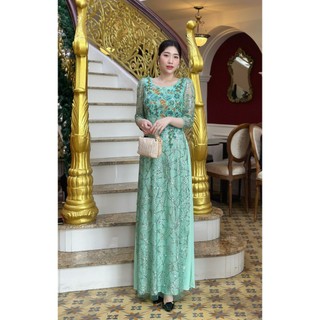Đầm Dạ Hội Nữ , Kim Tuyến Phối Hoa Lấp Lánh Sang Trọng