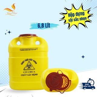 Bình huỷ bơm kim tiêm 6,8 lít, hộp đựng vật sắc nhọn, thùng chứa kim tiêm  Sóng Vàng