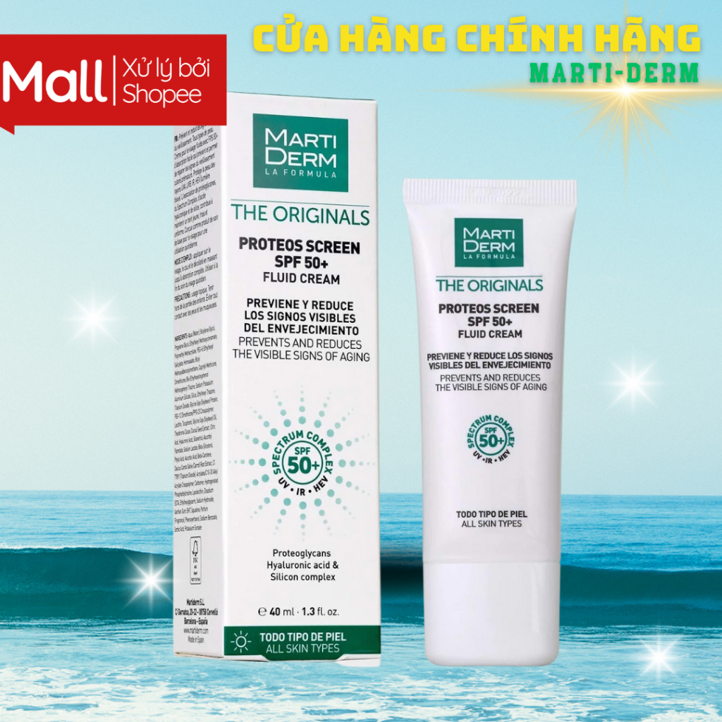 Kem Chống Nắng MART5DERM Phổ Rộng Cho Da Dầu, Mụn, Nám Và Tăng Sắc Tố The Originals Proteos Screen SPF50+ 40ML