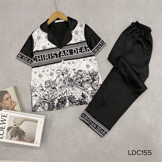 Đồ bộ pijama mặt nhà chất lụa xước cao cấp nữ có size