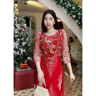 Đầm dự tiệc , thiết kế cao cấp Mẫu Mới, sang trọng, cổ tròn tay dài , Đủ Size