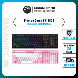 Bàn phím cơ có dây Dareu EK1280S Black, Pink- White Bảo hành 24 tháng chính hãng
