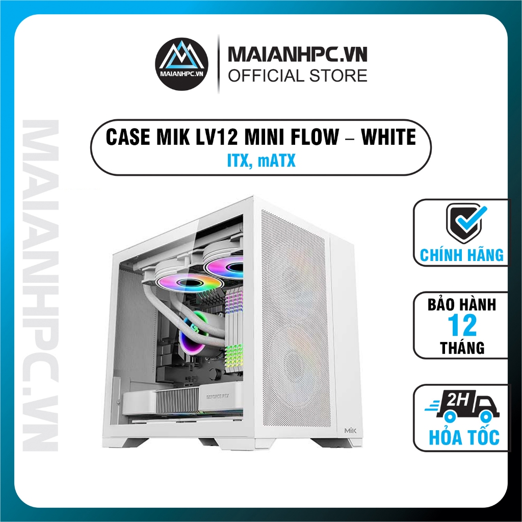 Vỏ case máy tính MIK LV12 mini flow trắng