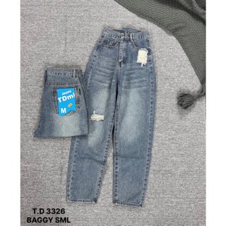 Quần baggy jean rách nhẹ