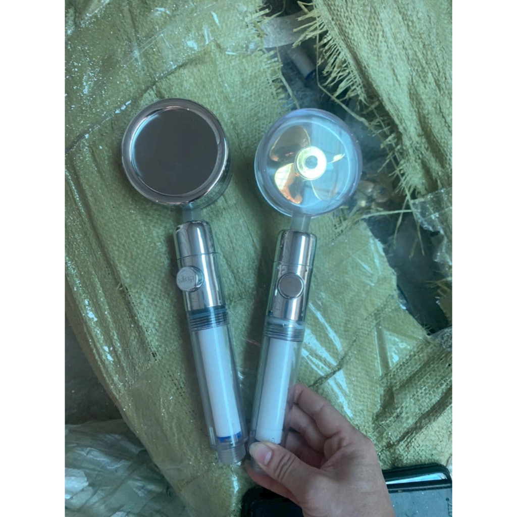 Vòi sen, vòi hoa sen, vòi sen tăng áp cánh quạt đầu xoay 360 độ có nút nhấn stop