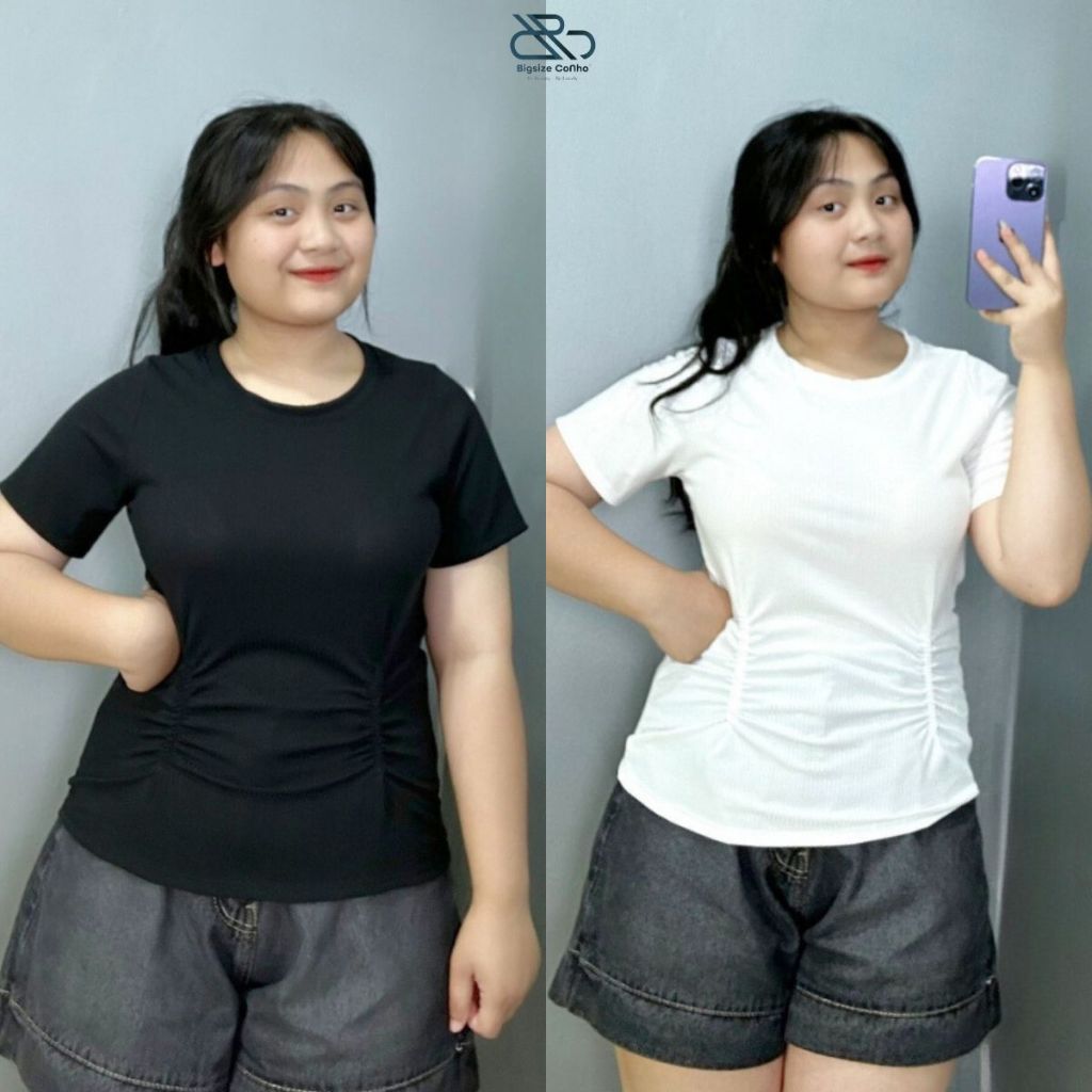Áo Thun Kiểu Croptop Tay Ngắn Bigsize Cô Nhỏ Xếp Ly Giảm Eo Lên Phom Tôn Dáng Mặc Mát Thoải Mái G129