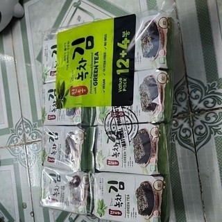 Lốc 16 gói rong biển Ăn liền green tea 16×4g