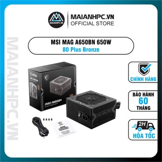 Nguồn máy tính msi mag a650bn 650w hàng chính hãng bảo hành 60th