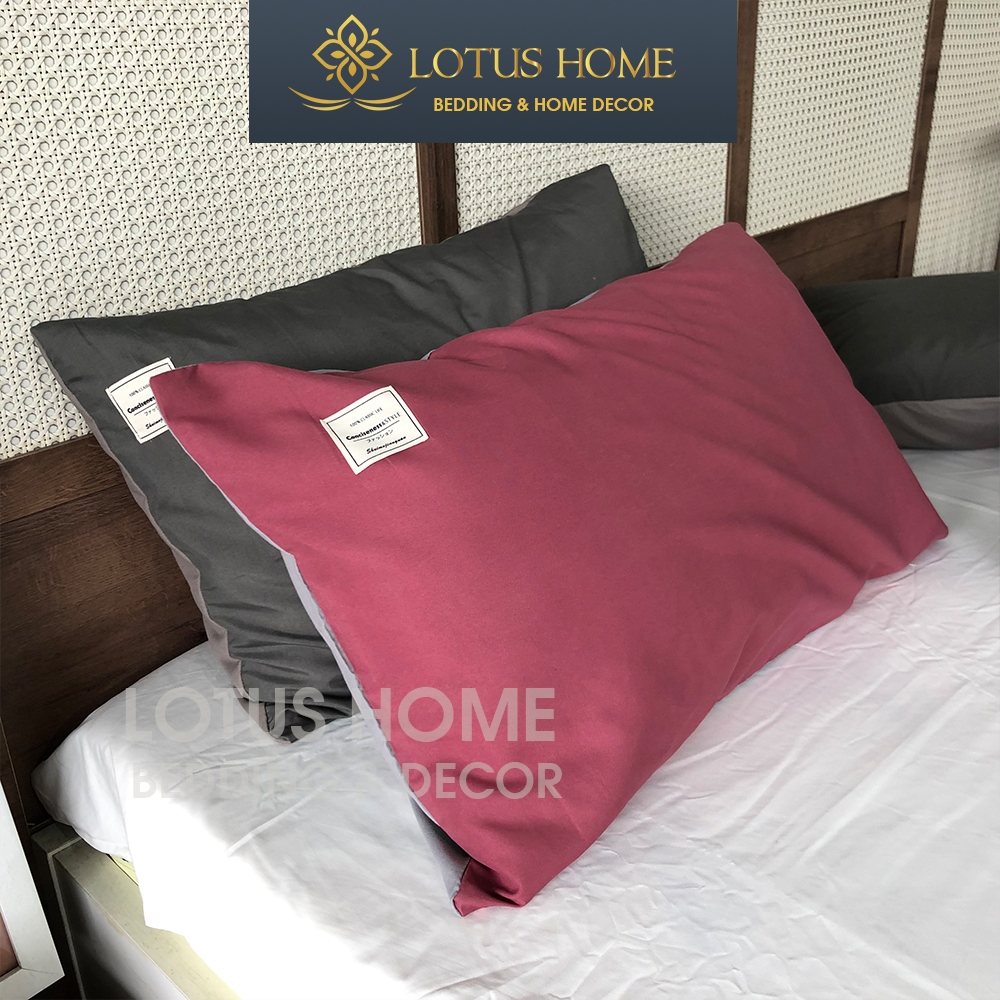 01 Vỏ gối đầu Cotton Tici êm mềm thấm hút trơn màu vintage kích thước 50x70cm - Lotus Home Decor bedding