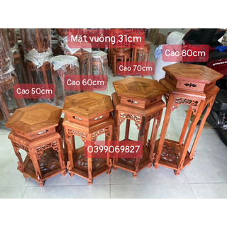 Đôn lục giác gỗ hương. mặt 31cm cao 50,60,70,80