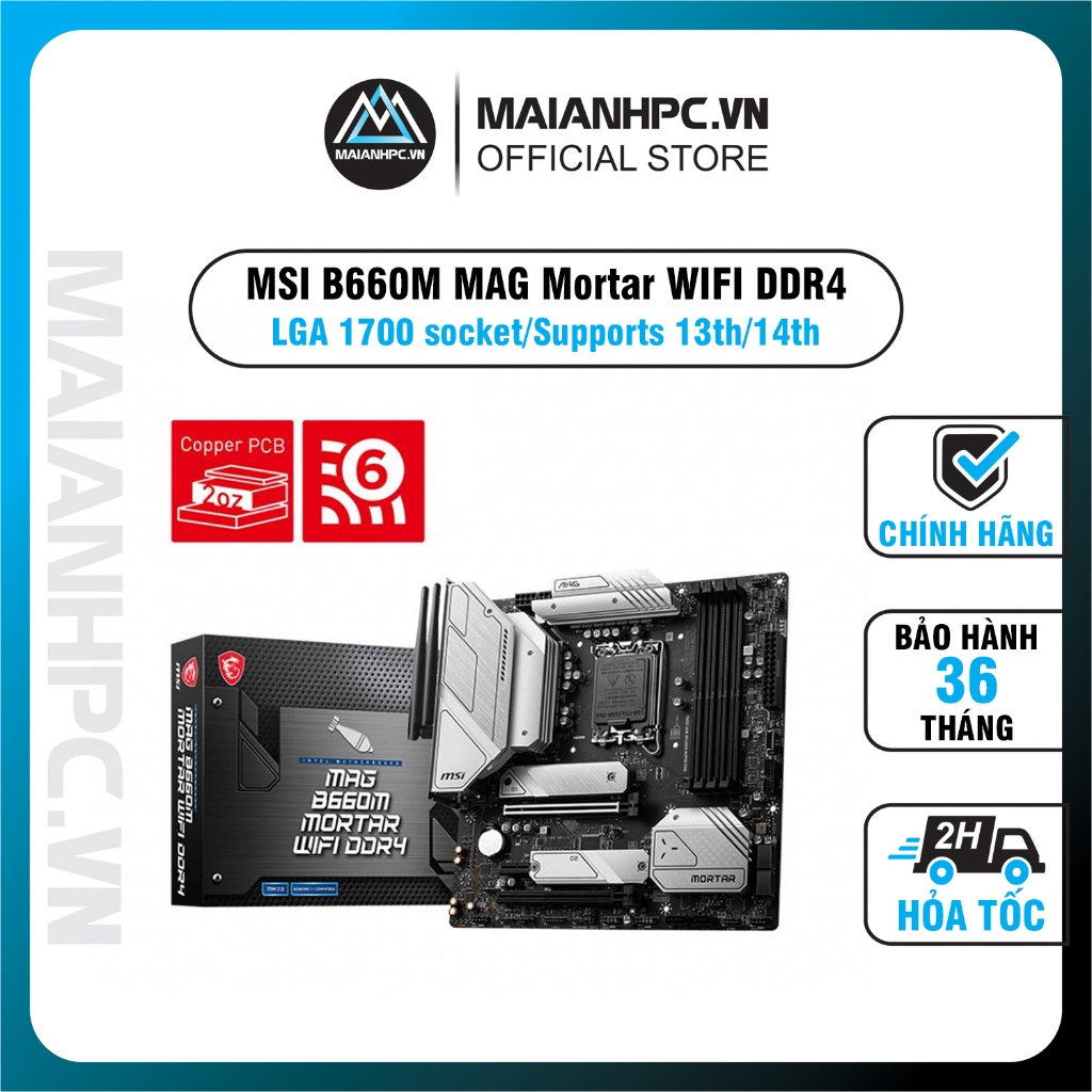 Bo mạch chủ MSI MAG B660M MORTAR DDR4 hàng chính hãng Bảo hành 36th