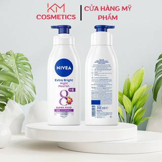 Sữa dưỡng thể nivea dưỡng trắng ban đêm 350ml