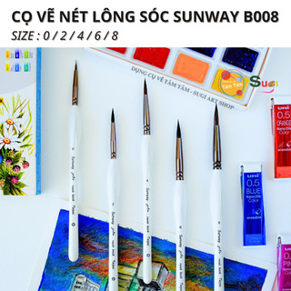 Cọ vẽ nét Lông Sóc thân trắng Sunway B008