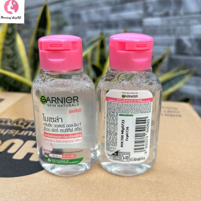 Nước Tẩy Trang Ganier Hồng Sạch Sâu Dành Cho Da Nhạy Cảm 50ml