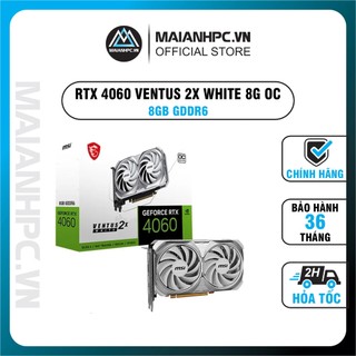Cạc màn hình vga msi geforce rtx 4060 ventus 2x white 8gb oc