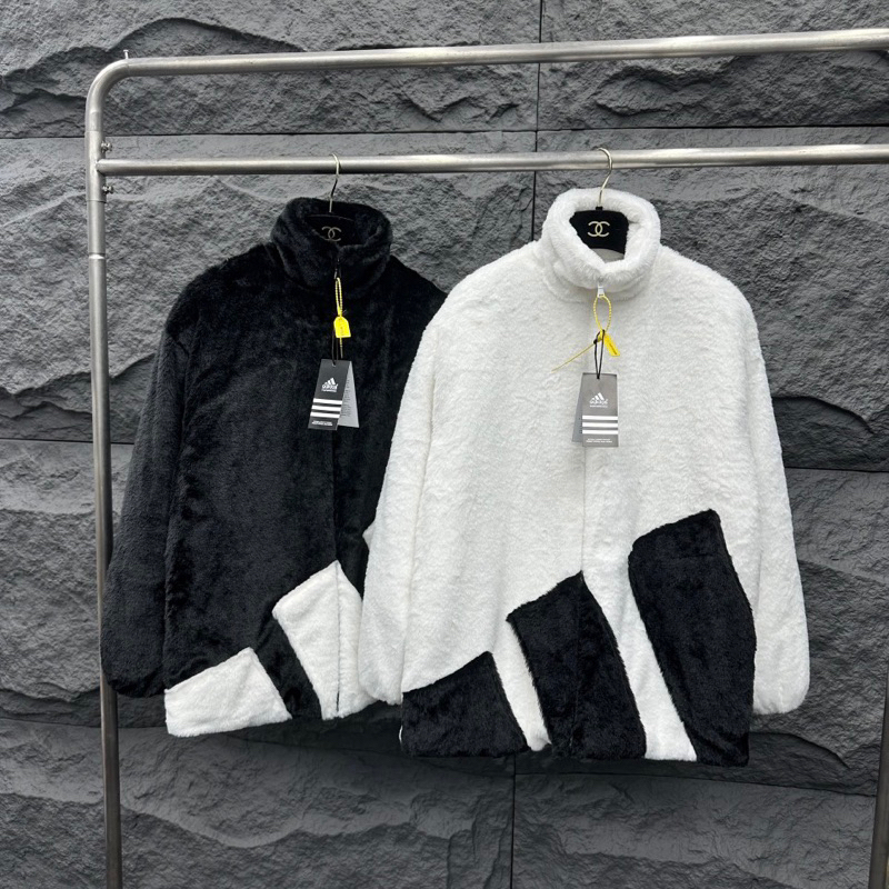 Áo Lông Adidas -Lông Tai Gấu Hàng Bông Thỏ Loại Đẹp Áo Khoác Lông Nam Nữ Phối Tai