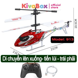 Máy bay trực thăng điều khiển từ xa Kivabox RC 3.5 đèn led, bay cao chịu va đập tốt cho các bé trai