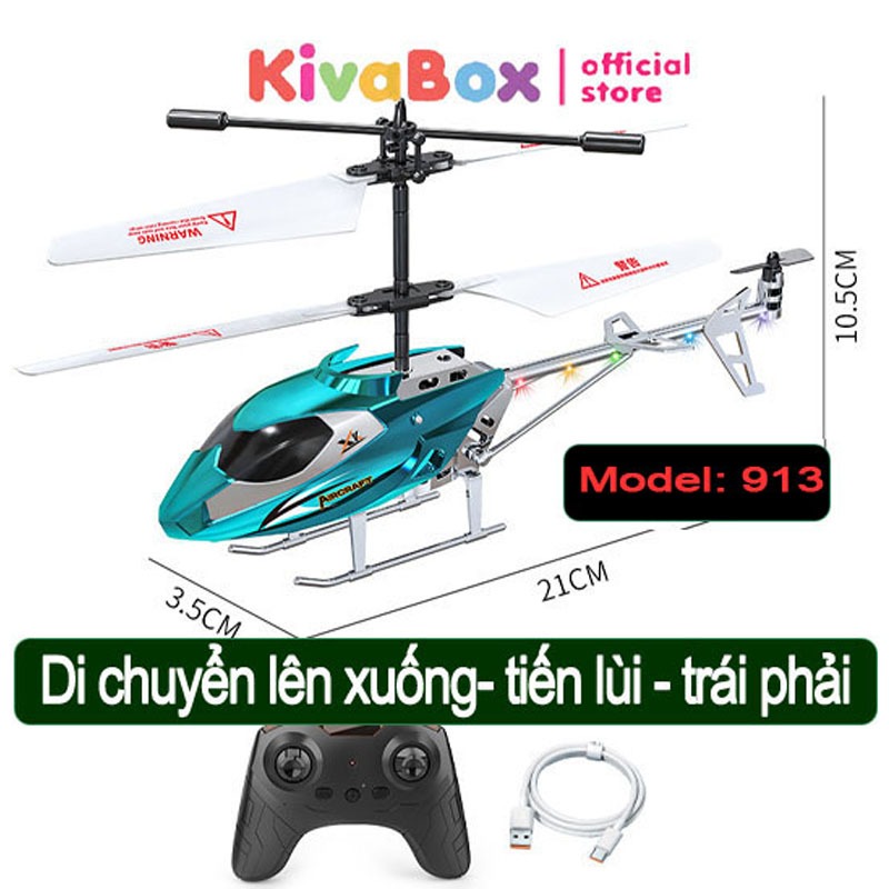 Máy bay trực thăng điều khiển từ xa Kivabox RC 3.5 đèn led, bay cao