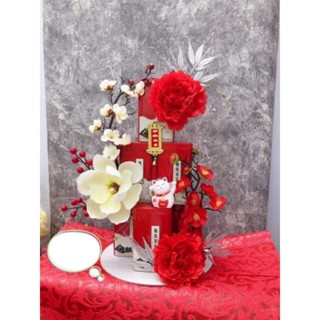 {Combo 2 sét VIP} Sét làm tráp oản bánh kẹo hoa mộc lan .phụ kiện trang trí tết