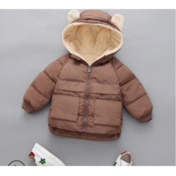 Áo khoác phao tai gấu lót lông mịn chất dày dặn ấm áp cho bé trai bé gái