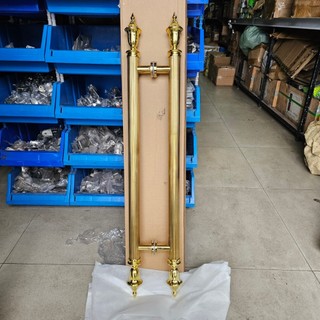 Tay nắm cửa nhôm kính màu vàng dài 80 1m và 1m2