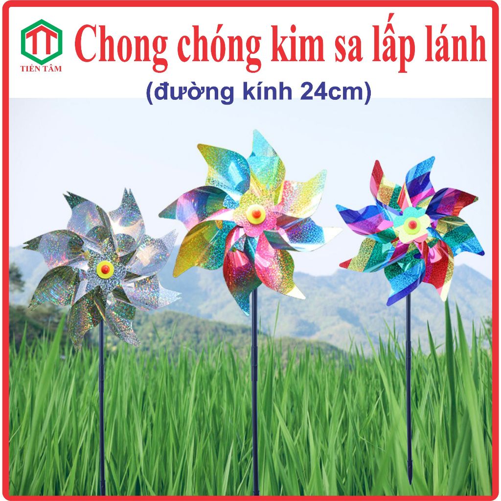 Chong chóng 8 lá màu kim sa lấp lánh