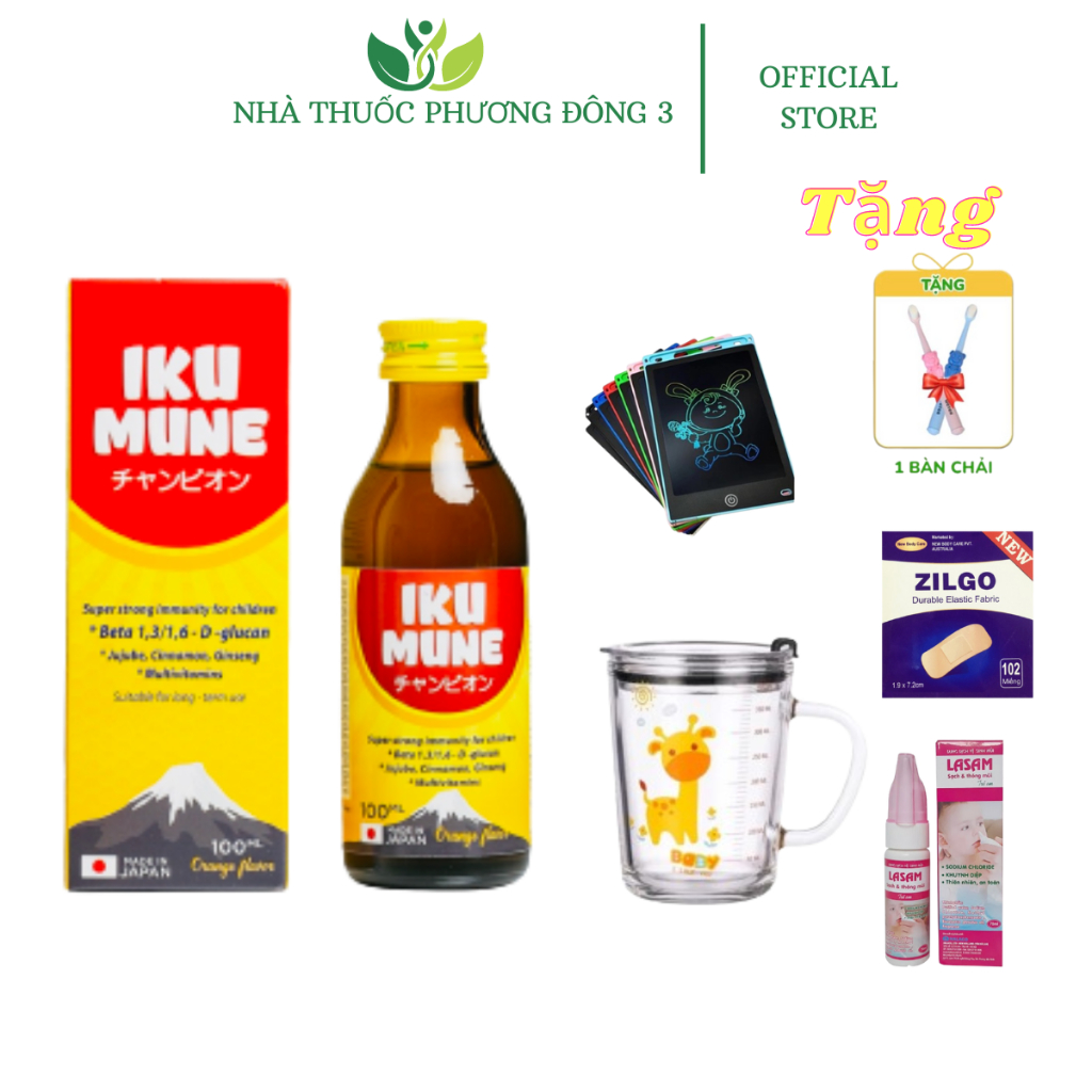 (Kèm quà tặng) IKUMUNE-Siro Tăng Sức Đề Kháng Hiệu Quả Cho Bé-Bổ Sung Vitamin Cho Trẻ- NK chính hãng Nhật Bản-100ml