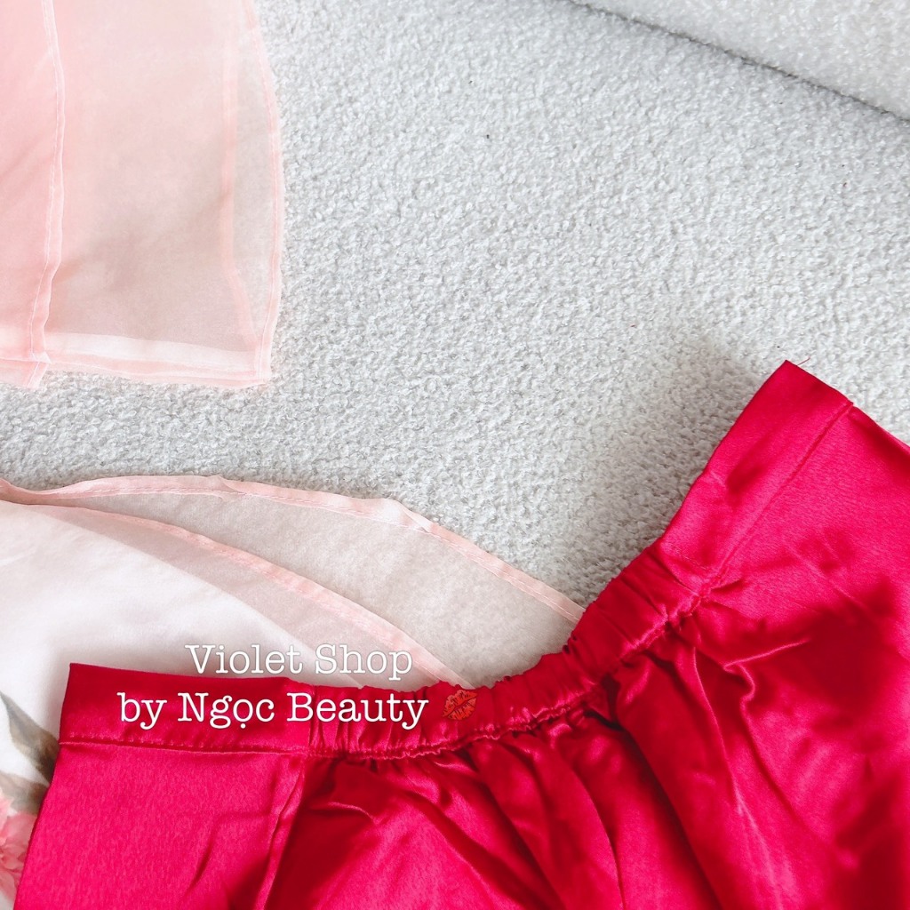 SET ÁO DÀI HỒNG HOA +Q