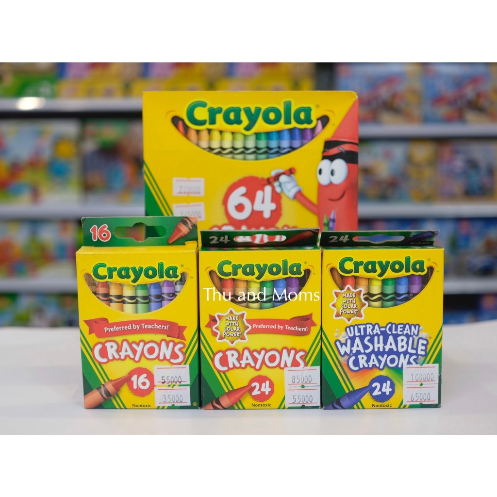 Bút màu sáp Crayola (Mỹ) mềm đẹp và an toàn 16 màu - 24 màu - 64 màu - bút màu sáp vặn 24 màu