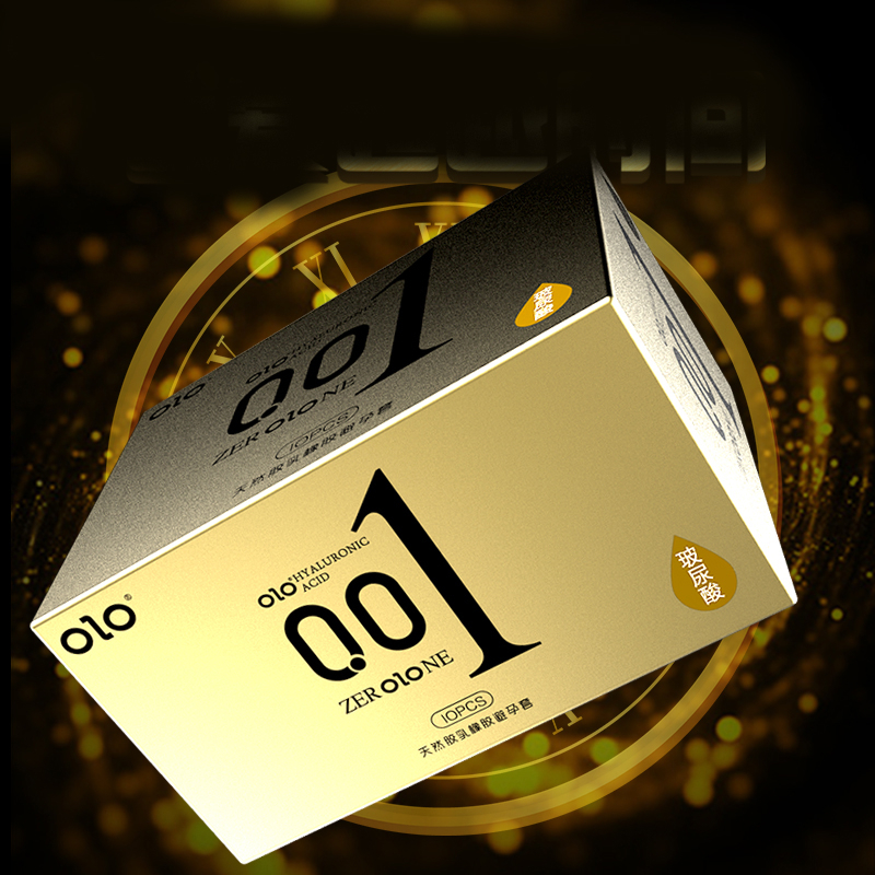Bao cao su kéo dài thời gian, gốc nước OLO 0.01 Hyaluronic Acid, hộp 10 bcs
