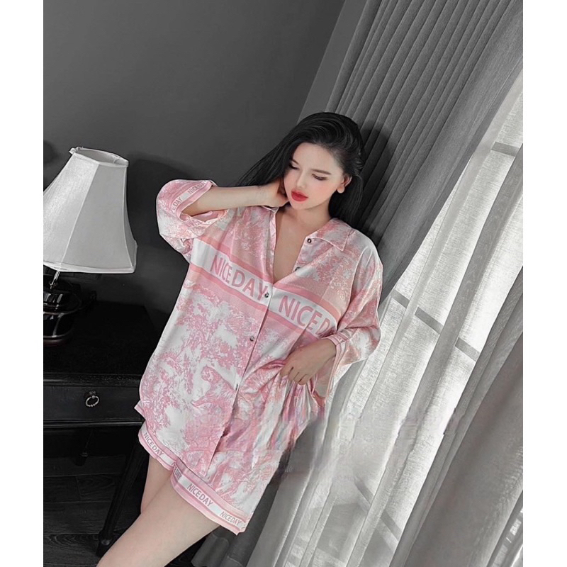 Bộ pijama lụa cộc tay cao cấp