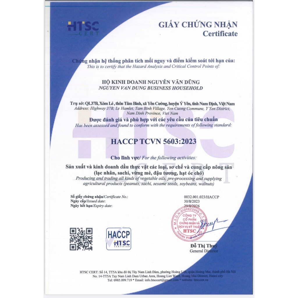 AN NHIÊN DẦU LẠC NGUYÊN CHẤT Chai 1 lit