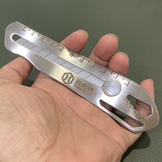 Dao Rọc Giấy Đa Năng 5 Trong 1, Dụng Cụ Cắt Giấy Bằng Thép Dày Không Gỉ Có Thước Đo, Vặn Ốc, Vít, Khui Hộp