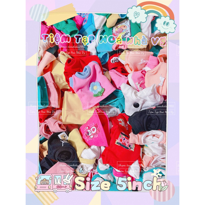 🧸 Combo 10 bộ ngẫu nhiên KO CHỌN MẪU size 5in ~ 5inch 🍉🌈🌻