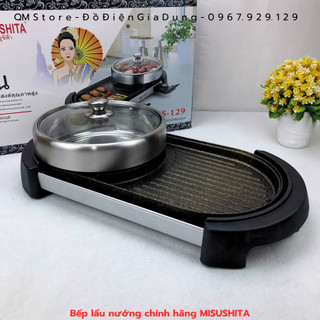 Bếp lẩu nướng điện misushita ms 129 chính hãng, bếp lẩu nướng điện misushita ms-129 đa năng qm store