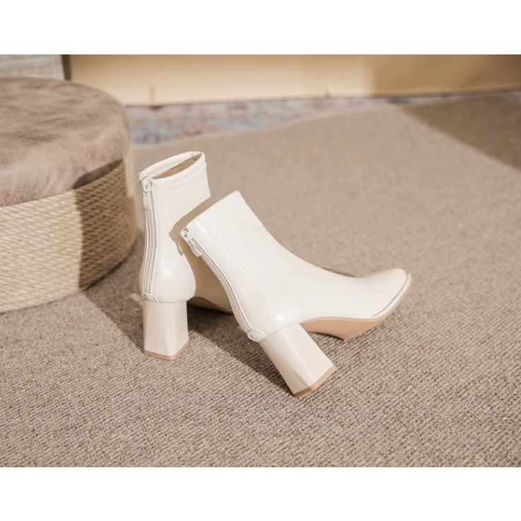 5Bốt nữ Metan Boots da mềm đế trụ phong cách trẻ trung