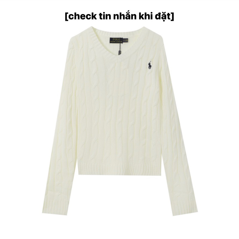 Áo len cổ V thương hiệu Ralph Lauren dành cho nữ