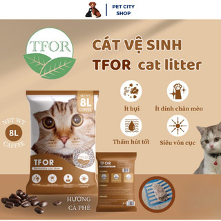 Cát mèo tfor bentonite 8l, cát vệ sinh cho mèo thấm hút, vón cục nhanh, đủ vị pet city shop