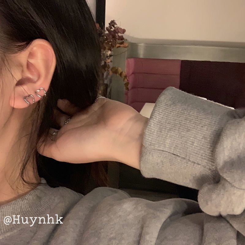 Khuyên Tai Kẹp Tình Yêu Đơn Giản, Đôi Bông Tai Nam Nữ Không Xỏ Lỗ, Cao Cấp, Nhỏ Gọn, Tinh Tế Và Dễ Thương