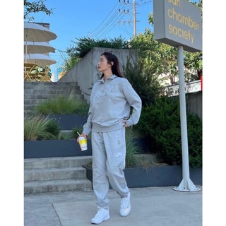 Quần nì jogger M L B unisex lưng thun Basic Logo thêu