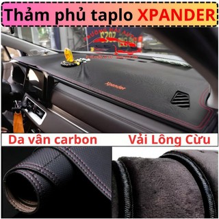 Thảm taplo ô tô mitsubishi xpander 2018 - 2023 da vân cacbon và nhung lông cừu 3 lớp chống trượt