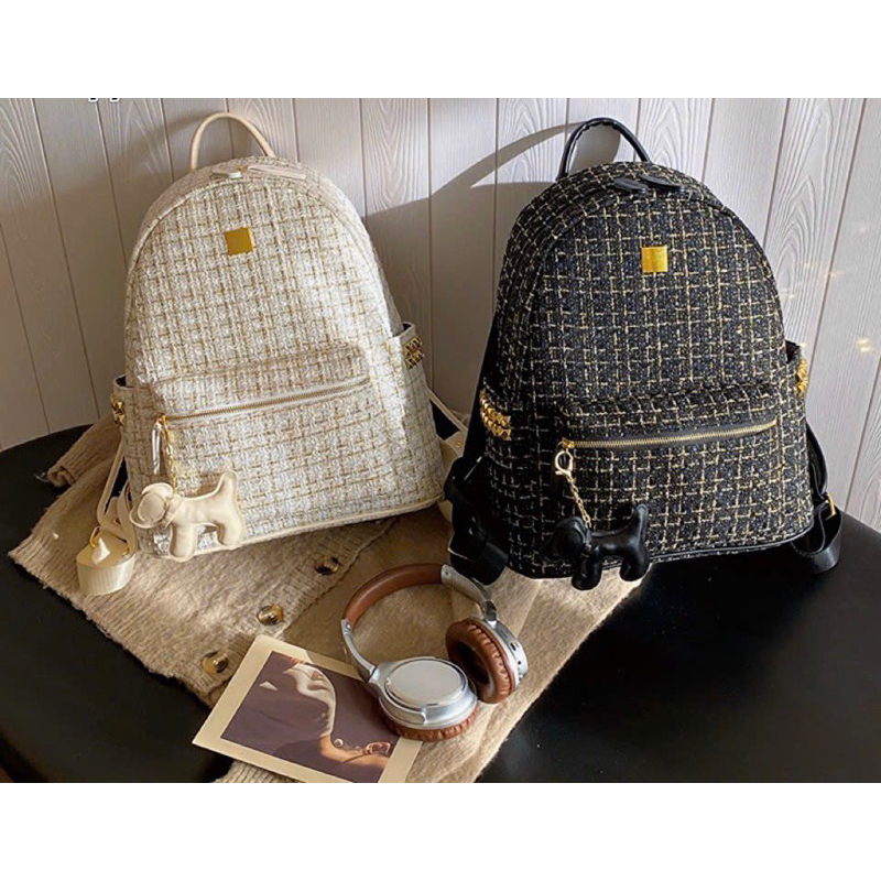 Balo dạ sz 40cm hàng Quảng Châu cao cấp ( kèm móc cún )
