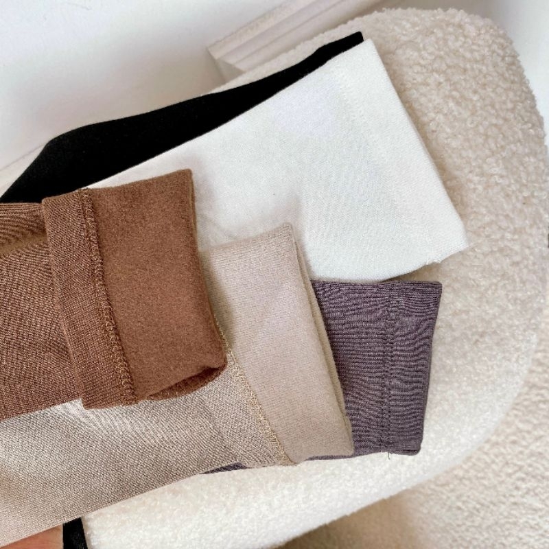 Áo thun cổ 3 phân dài tay VYVY hàng nỉ lót lông siêu ấm freesize<60kg