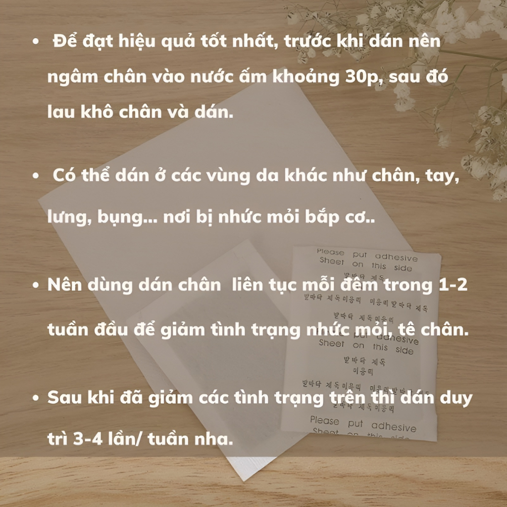 10 Miếng Dán Chân Thải Độc Nhật Bản Kinoki Detox Foot Patch - Ngủ Ngon, Thư Giãn, Giảm Đau Nhức, Tê Bì Chân