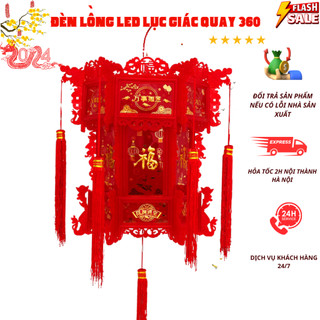 Đèn Kéo Quân xoay 360 có led [ HOT❤️ 2024}, Đèn lồng điện trang trí treo hiên nhà sân vườn mang vượng khí về nhà