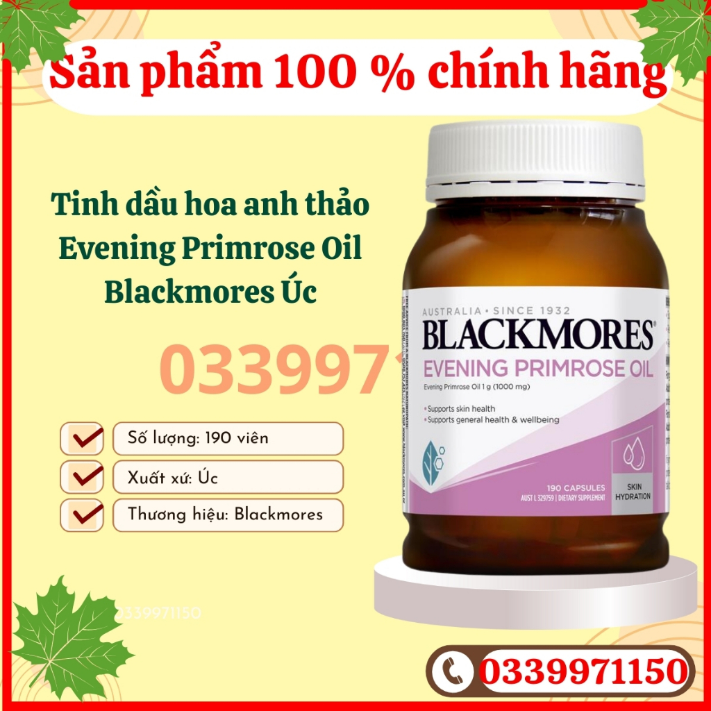 Tinh dầu hoa anh thảo, hoa anh thảo blackmores Evening Primrose Oil 125 và