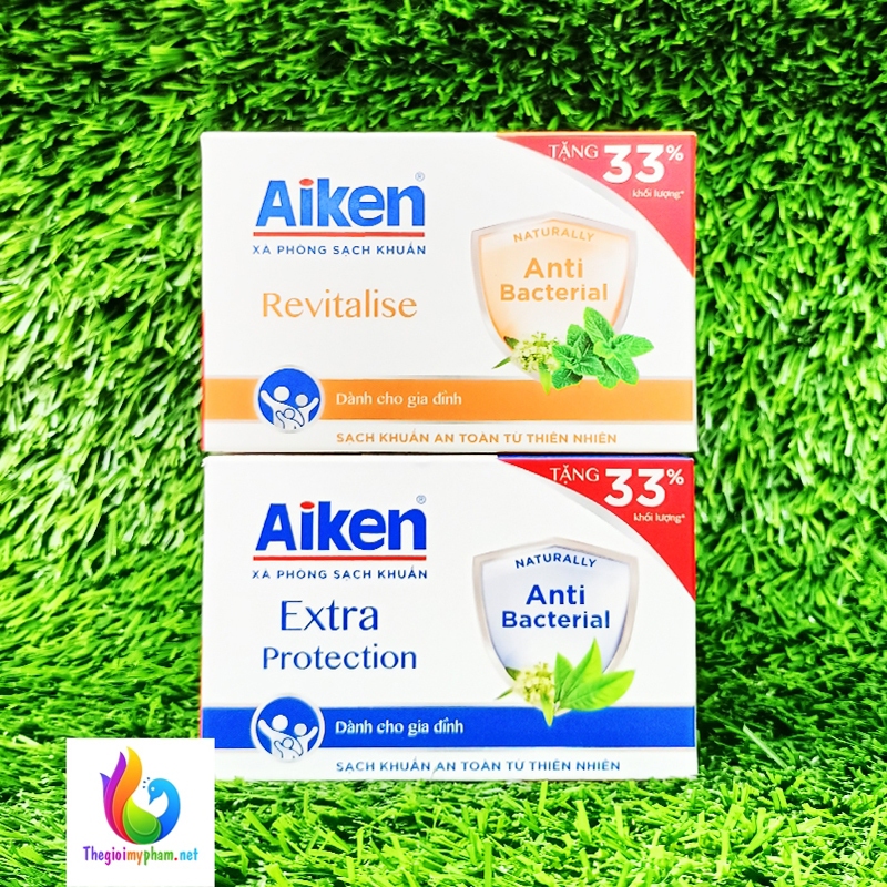 Combo 3 Xà Bông Cục Sạch Khuẩn Aiken 120g